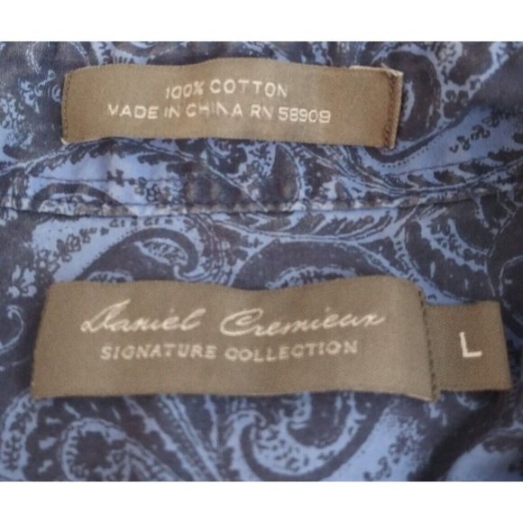 David Cremieux Signature Collection Men's Blue Floral Paisley Casual Shirt Large - Picture 4 of 5